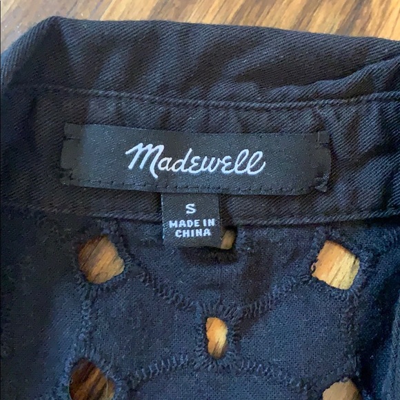 Madewell Black Peplum Eyelet Sleeveless S - Picture 3 of 3